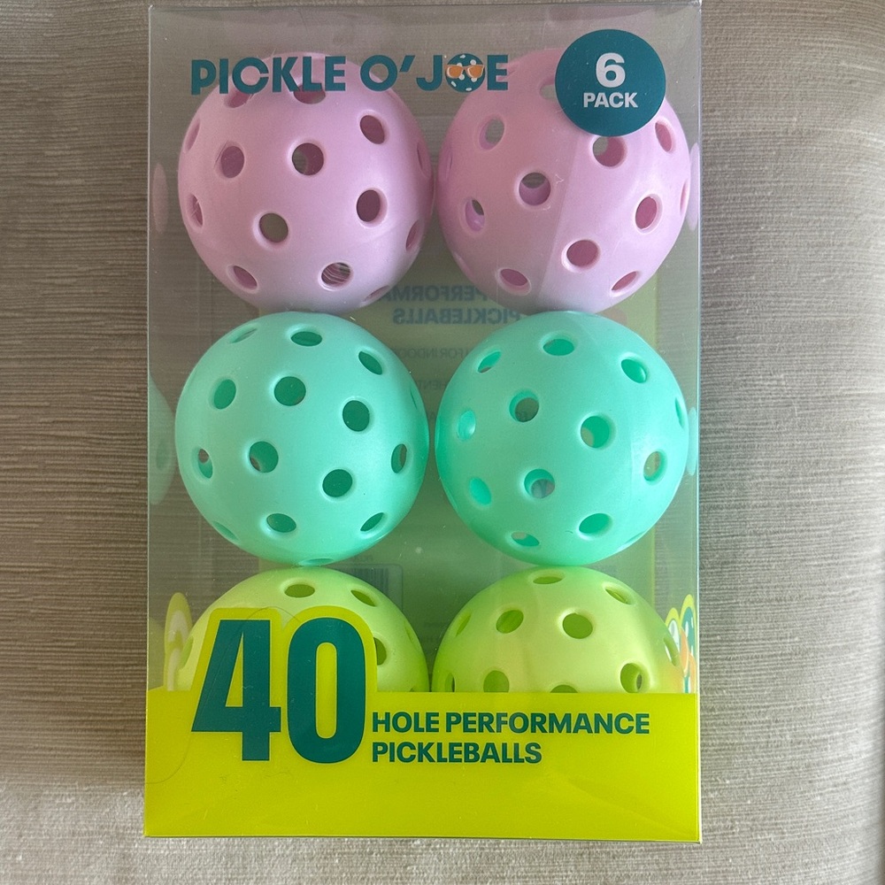 6-Pack Multicolor Performance Pickleballs